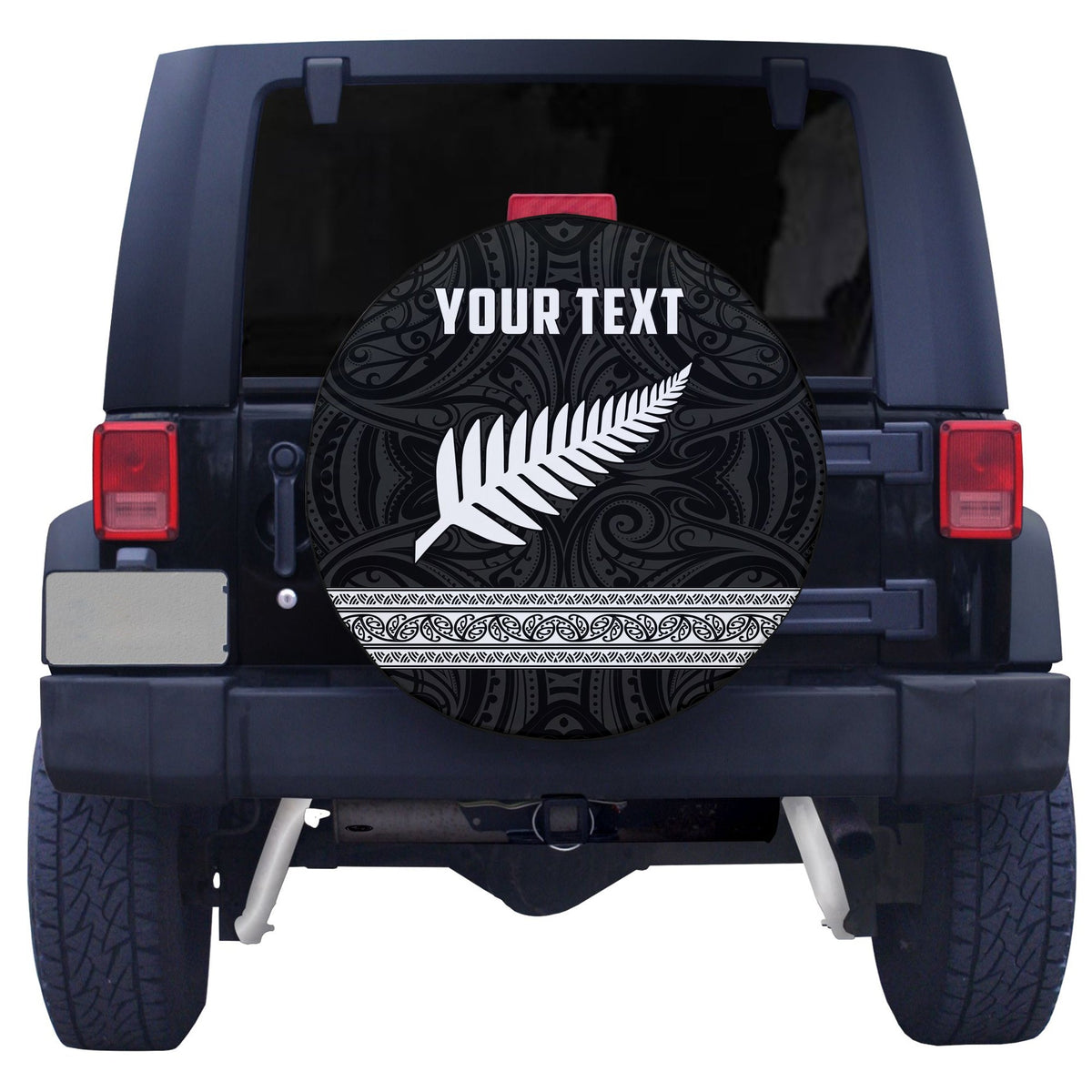 (Custom Personalised) New Zealand Fern Spare Tire Cover Rugby Go All Black Ver.02 LT13 - Polynesian Pride