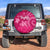 Breast Cancer Awareness Spare Tire Cover Hibiscus Polynesian No One Fights Alone LT13 - Polynesian Pride