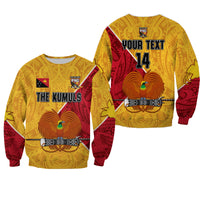 (Custom Text and Number) The Kumuls PNG Sweatshirt Papua New Guinea Polynesian Dynamic Style LT14 Unisex Yellow - Polynesian Pride