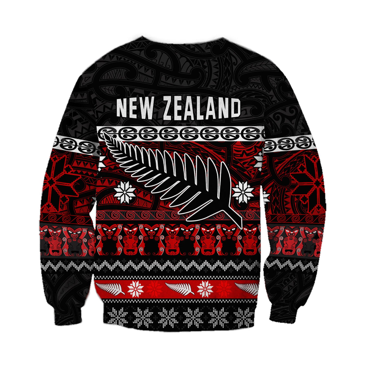 (Custom Personalised) New Zealand Silver Fern Christmas Sweatshirt Maori Meri Kirihimete LT13 - Polynesian Pride