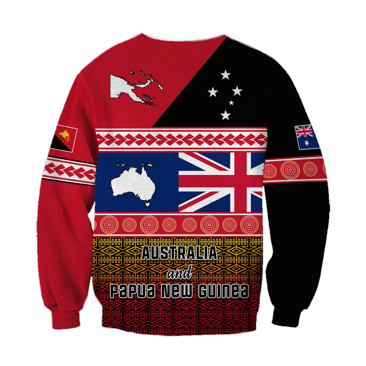 (Custom Personalised) Papua New Guinea and Australia Sweatshirt Polynesian PNG and AUS LT13 - Polynesian Pride