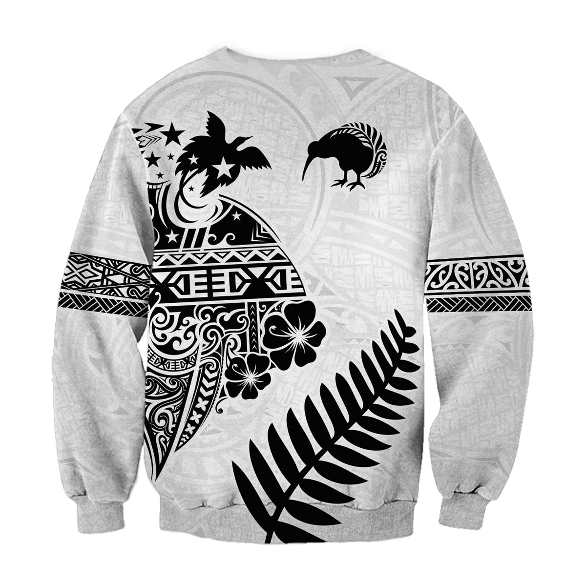 Papua New Guinea and New Zealand Sweatshirt White Maori Polynesian LT13 - Polynesian Pride