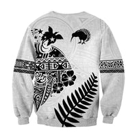 Papua New Guinea and New Zealand Sweatshirt White Maori Polynesian LT13 - Polynesian Pride