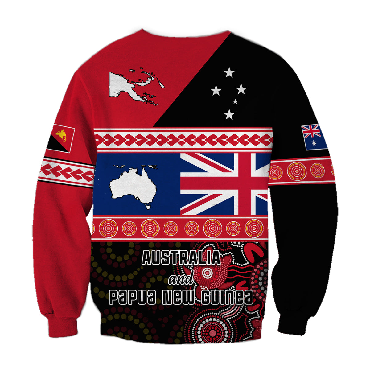 Papua New Guinea and Australia Sweatshirt Aboriginal PNG and AUS LT13 - Polynesian Pride