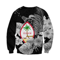 Guam Seal Sweatshirt Polynesian Turtle with Flowers Version White LT13 - Polynesian Pride