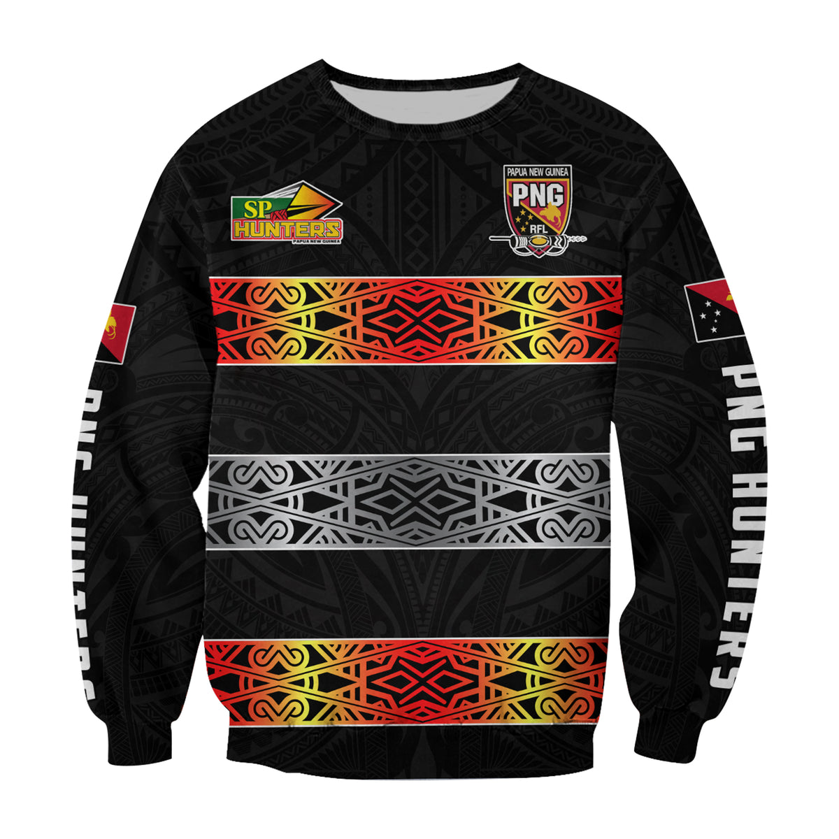 The Hunters PNG Sweatshirt Papua New Guinea Hunters Rugby LT13 - Polynesian Pride