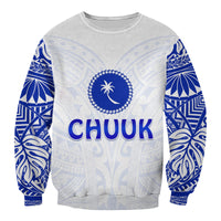 Chuuk Sweatshirt Micronesia Simple Pattern White LT13 - Polynesian Pride