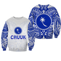 Chuuk Sweatshirt Micronesia Simple Pattern White LT13 Unisex White - Polynesian Pride