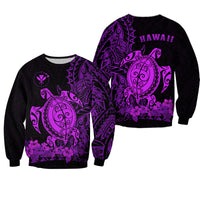 Hawaii Polynesian Sweatshirt Purple Sea Turtles Hawaiian LT13 Unisex Purple - Polynesian Pride