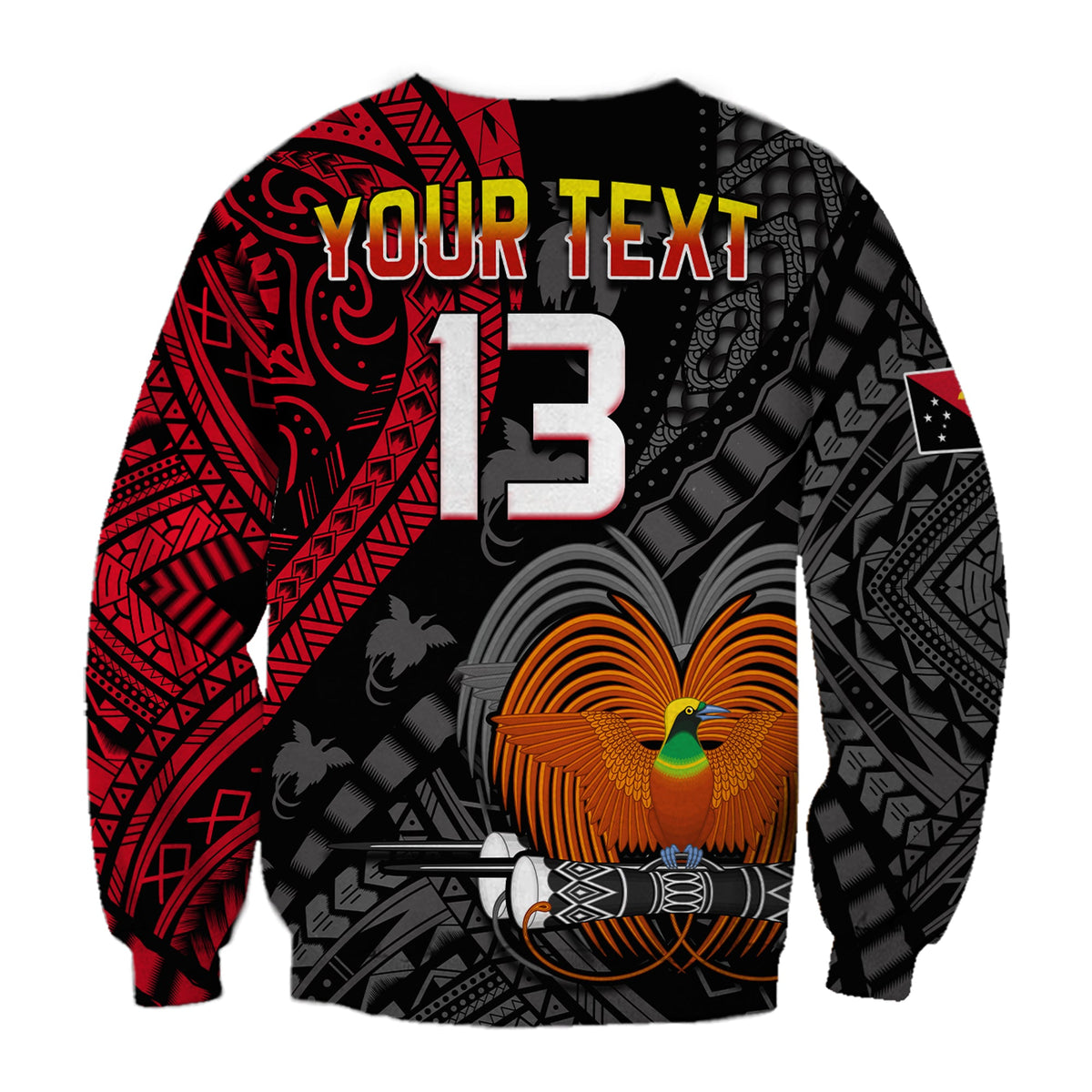 (Custom Text and Number) Papua New Guinea Sweatshirt Raggiana Birds Of Paradise Happy 47th Independence Day LT13 - Polynesian Pride