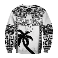 Custom Text And Number Fiji Rugby Sweatshirt Pacific The Bati Black Fijian Tapa LT14 - Polynesian Pride