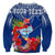 (Custom Personalised) Guam Chamorro Sweatshirt Guaman Latte Stone Tropical Flowers Blue Version LT14 - Polynesian Pride