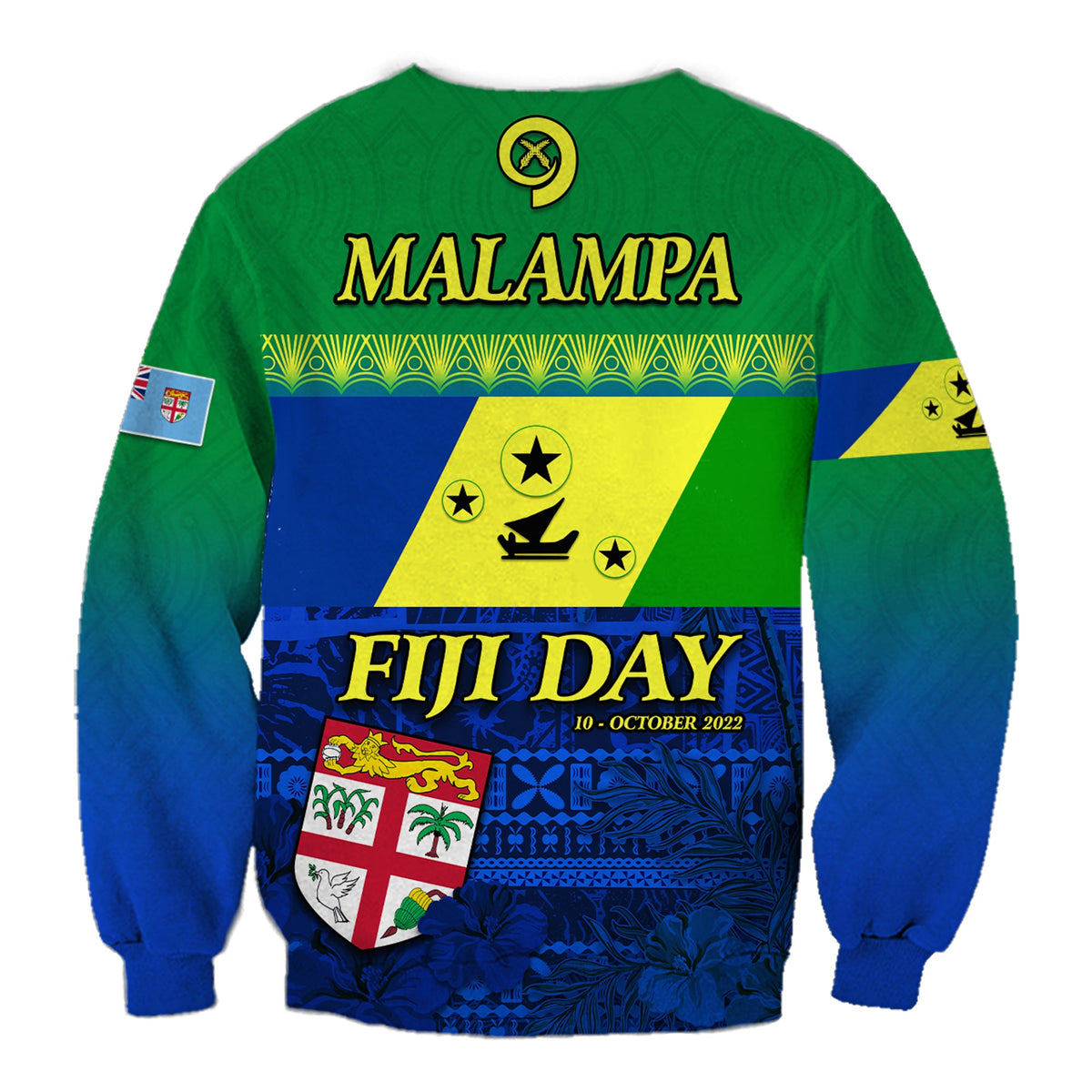 Malampa Fiji Day Sweatshirt Vanuatu Polynesia mix Flowers LT13 - Polynesian Pride