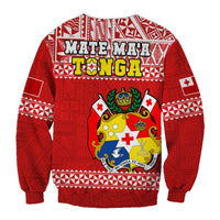 Tonga Rugby Sweatshirt Mate Maa Tonga Pacific Ngatu White LT14 - Polynesian Pride