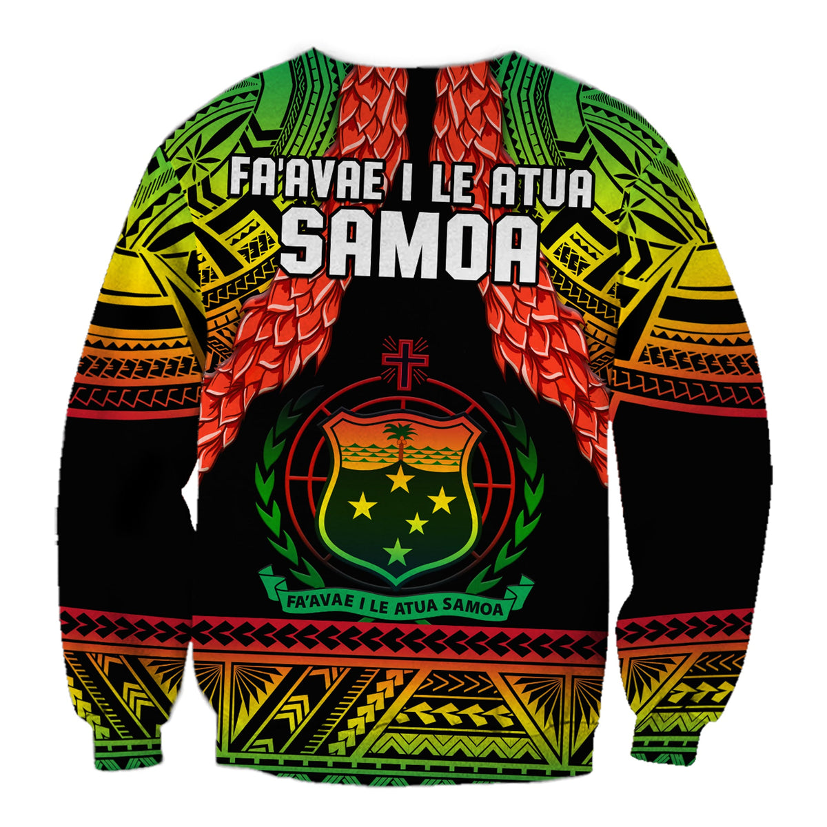 Samoa Rugby Sweatshirt Teuila Torch Ginger Gradient Style LT14 - Polynesian Pride