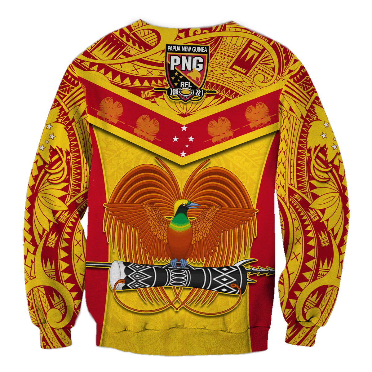 Papua New Guinea Rugby Sweatshirt PNG Kumuls Bird Of Paradise Yellow LT14 - Polynesian Pride