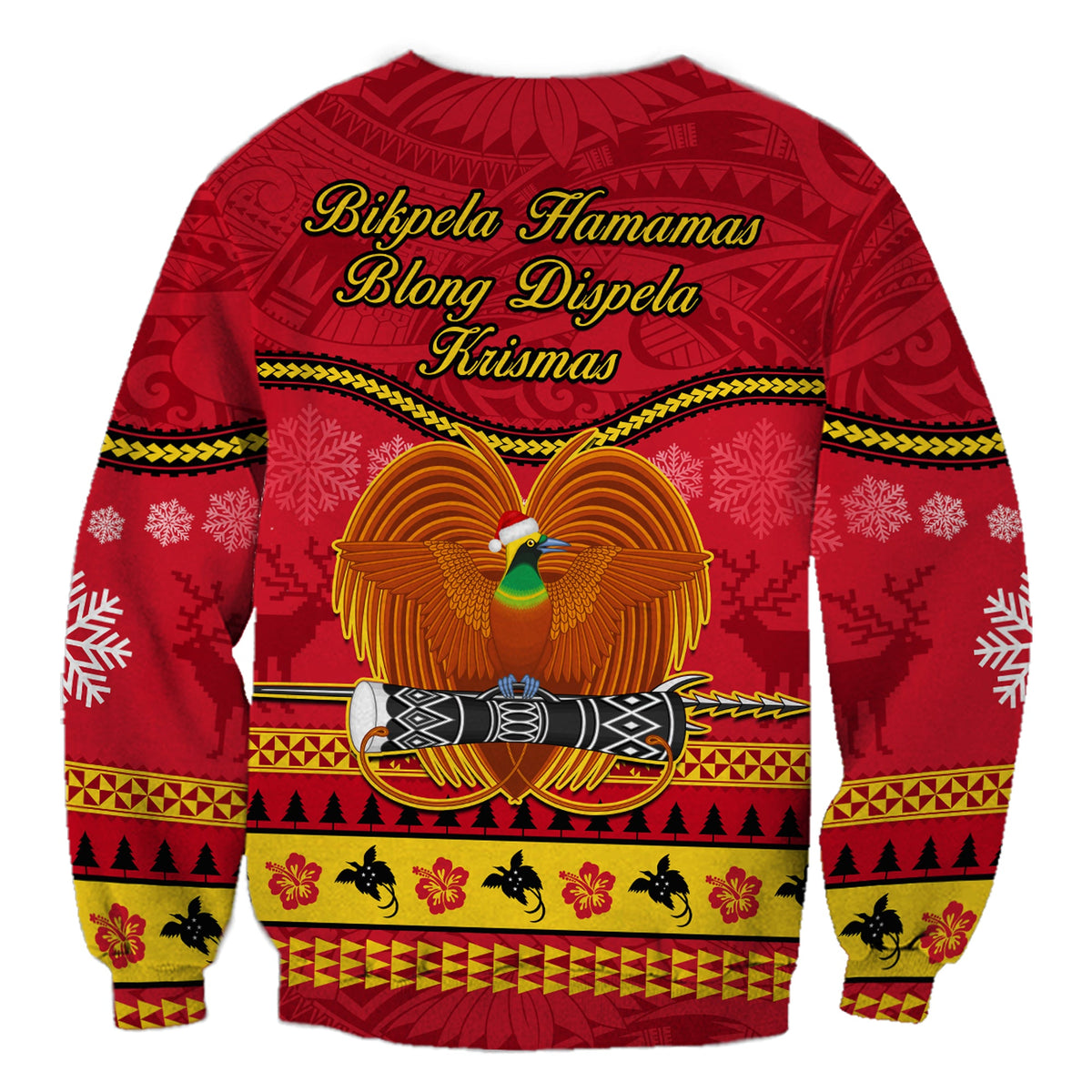 Papua New Guinea Christmas Sweatshirt Bird Of Paradise Bikpela Hamamas Blong Dispela Krismas LT14 - Polynesian Pride