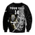 (Custom Text And Number) New Zealand Silver Fern Rugby Sweatshirt All Black Maori Version Black LT14 - Polynesian Pride