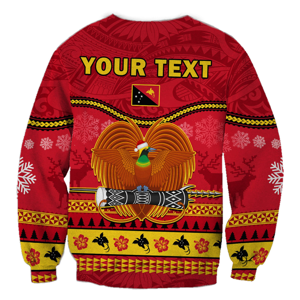 (Custom Personalised) Papua New Guinea Christmas Sweatshirt Bird Of Paradise Bikpela Hamamas Blong Dispela Krismas LT14 - Polynesian Pride