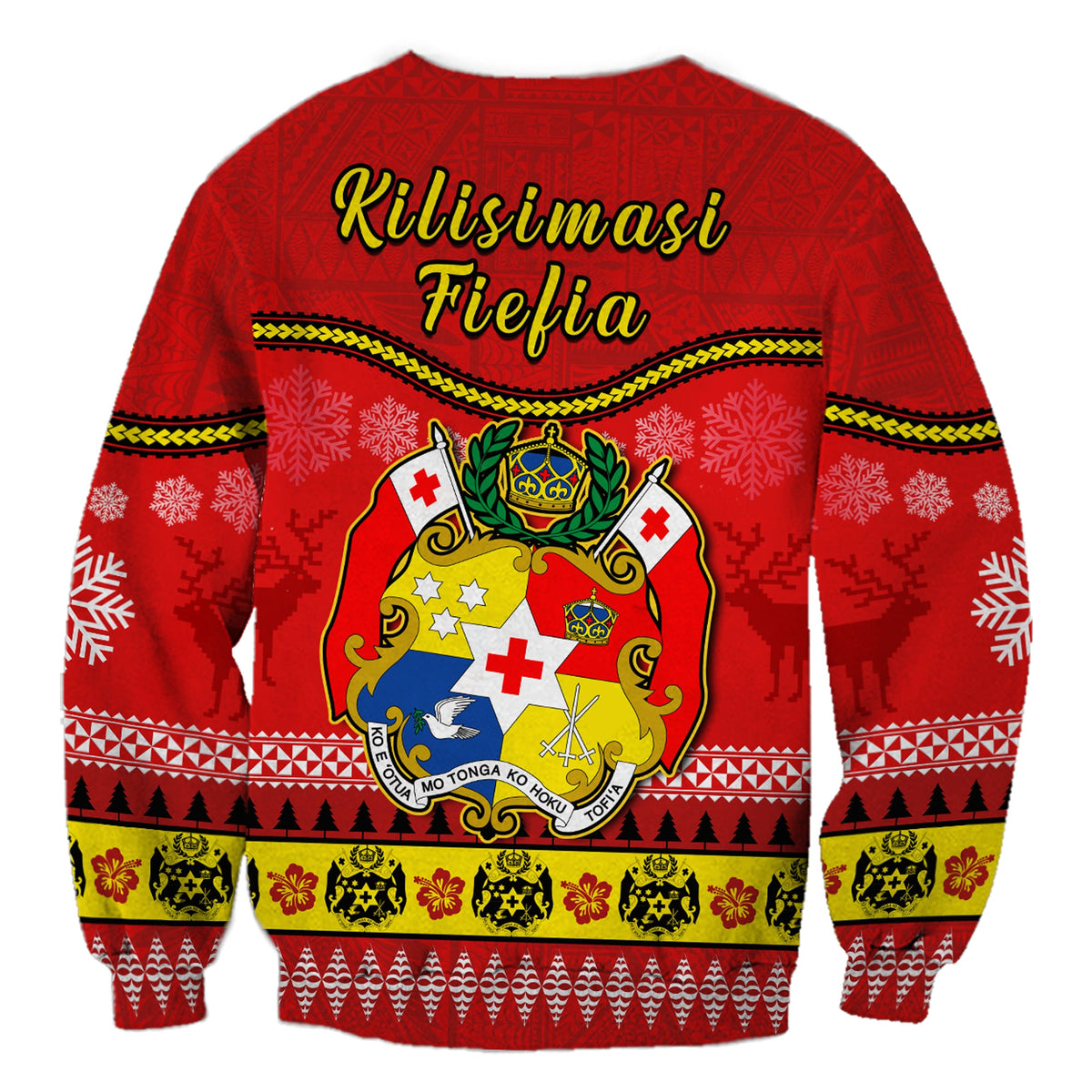 Tonga Christmas Sweatshirt Tongan Ngatu Kilisimasi Fiefia LT14 - Polynesian Pride