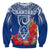 (Custom Personalised) Guam Chamorro Sweatshirt Guaman Latte Stone Tropical Flowers Blue Version LT14 - Polynesian Pride