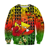 (Custom Personalised) Hawaii Flowers Sweatshirt Color Tribal Pattern Hawaiian LT13 - Polynesian Pride