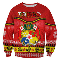 Tonga Christmas Sweatshirt Tongan Ngatu Kilisimasi Fiefia LT14 Unisex Red - Polynesian Pride