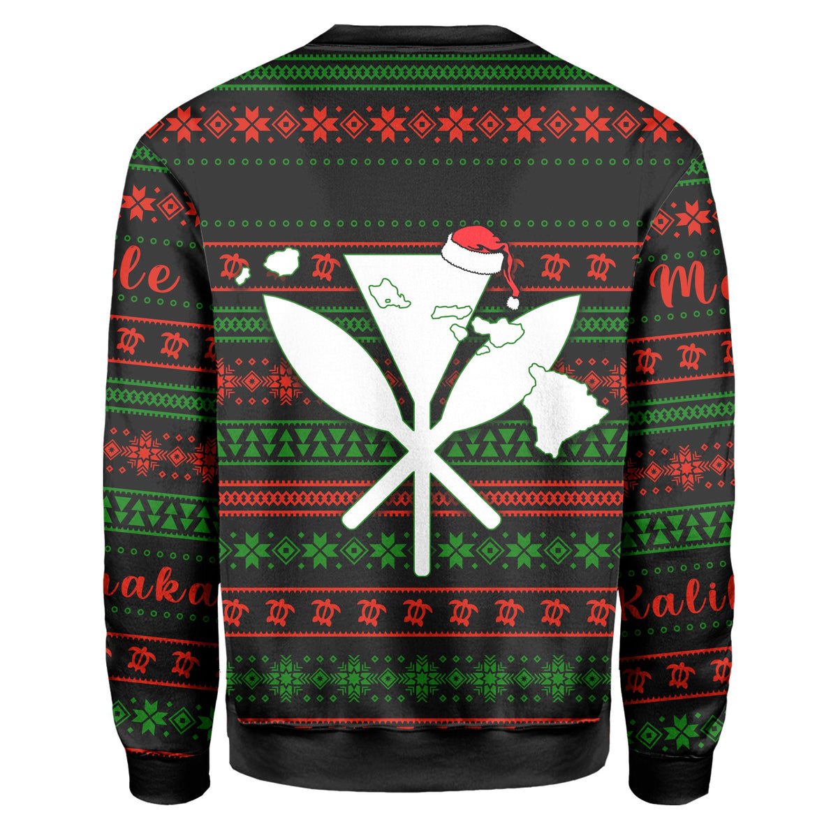 Hawaii Santa Claus Surf Christmas Pattern Sweatshirt - Tan Style - AH - Polynesian Pride