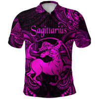 Sagittarius Zodiac Polynesian Polo Shirt Unique Style Pink LT8 - Polynesian Pride