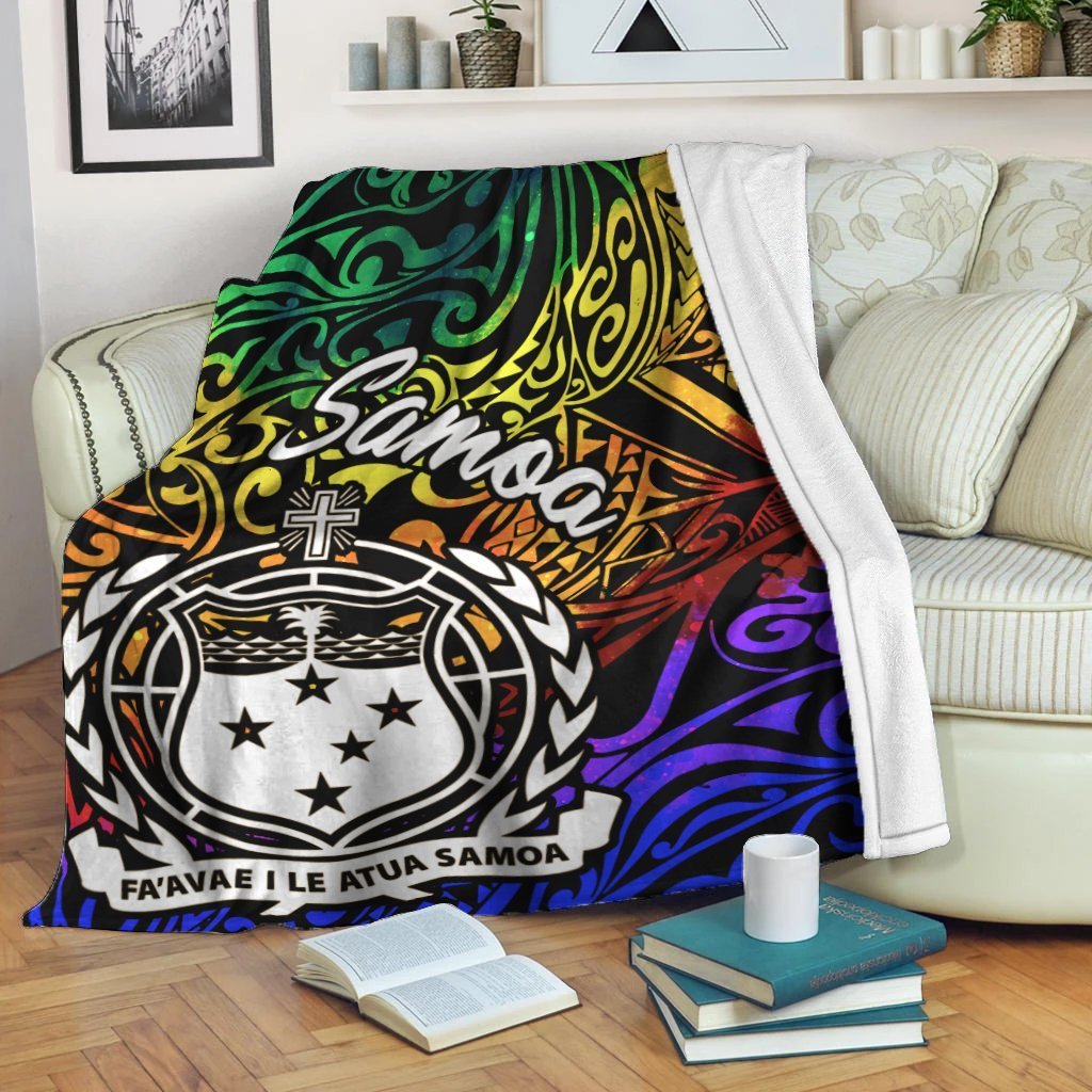 Samoa Premium Blanket - Rainbow Polynesian Pattern - Polynesian Pride