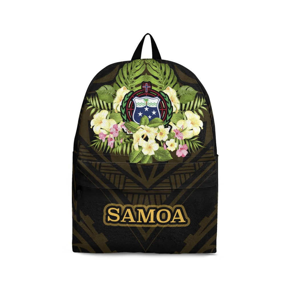 Samoa Backpack - Polynesian Gold Patterns Collection Black - Polynesian Pride