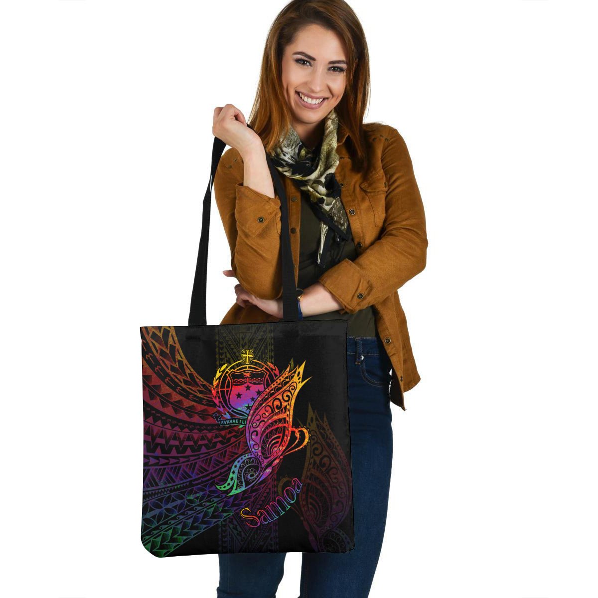 Samoa Tote Bag - Butterfly Polynesian Style Tote Bag One Size Black - Polynesian Pride