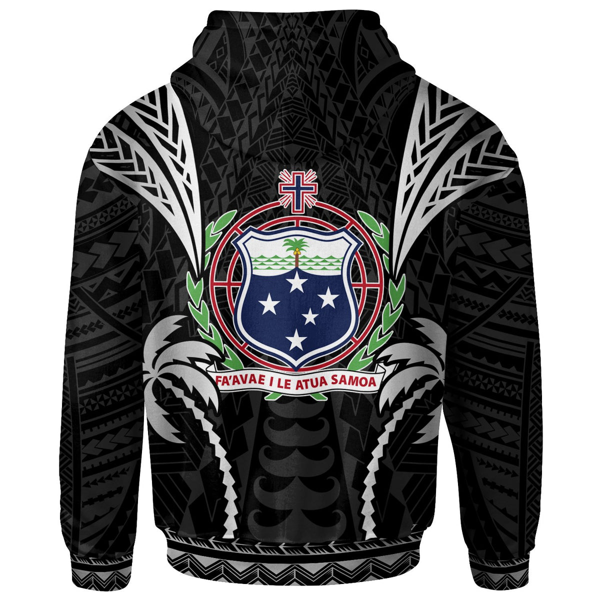 Samoa Zip up Hoodie Blood Runs Through My Veins Style Black - Polynesian Pride