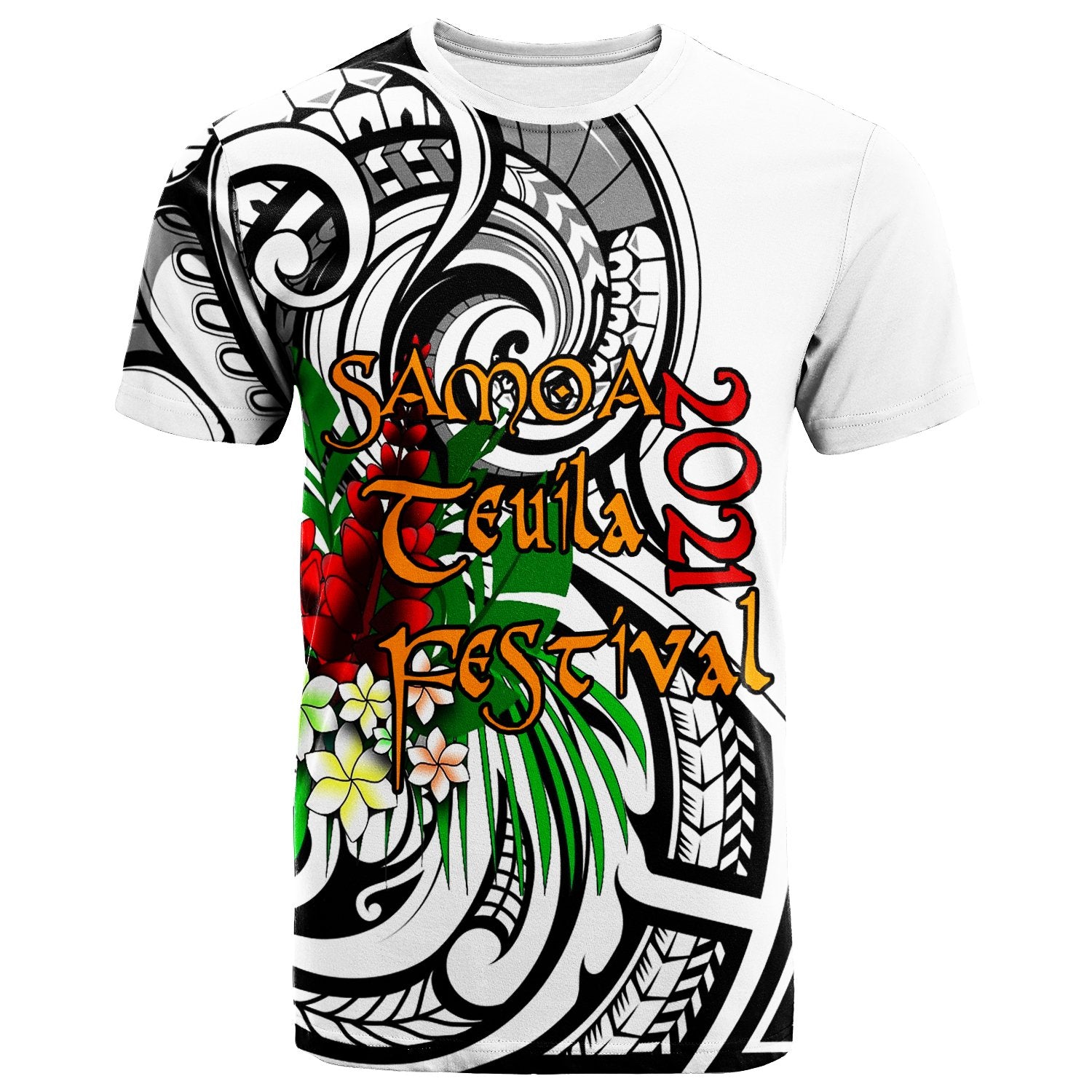 Samoa T Shirt Samoan Teuila Festival 2021 Unisex White - Polynesian Pride