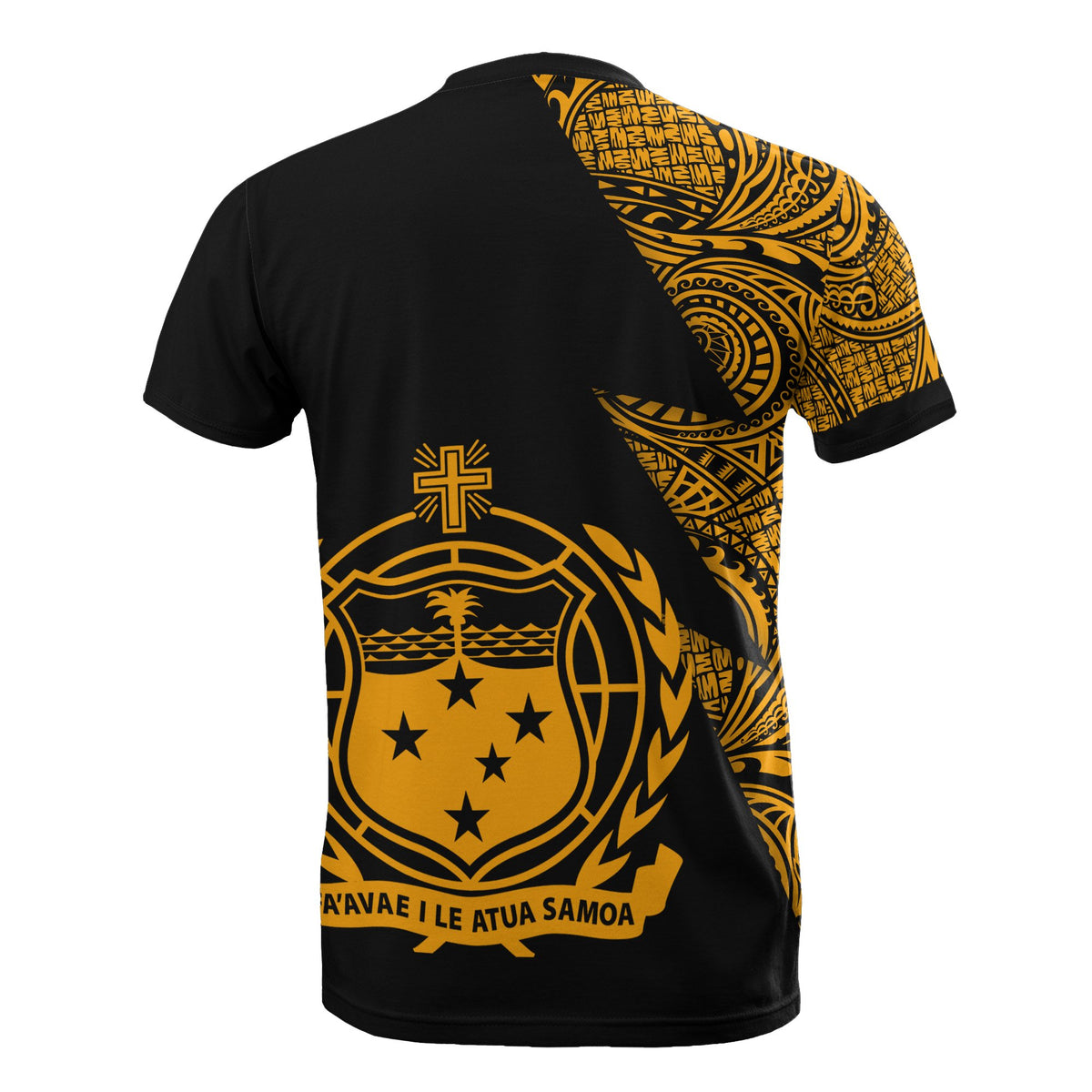 Samoa Custom T Shirt Polynesian Pattern Gold Style - Polynesian Pride