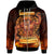 Samoa Zip up Hoodie The Fire Knife Dance Unisex Black - Polynesian Pride