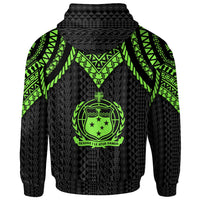 Samoa Custom Zip up Hoodie Polynesian Armor Style Green - Polynesian Pride