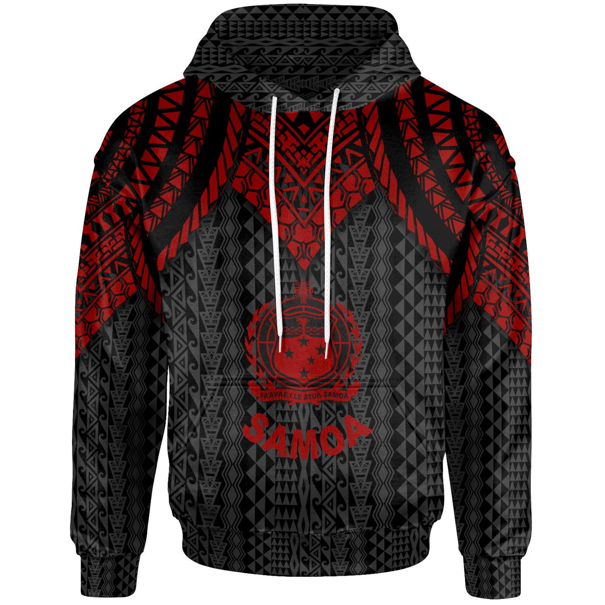 Samoa Hoodie Polynesian Armor Style Red Unisex Red - Polynesian Pride