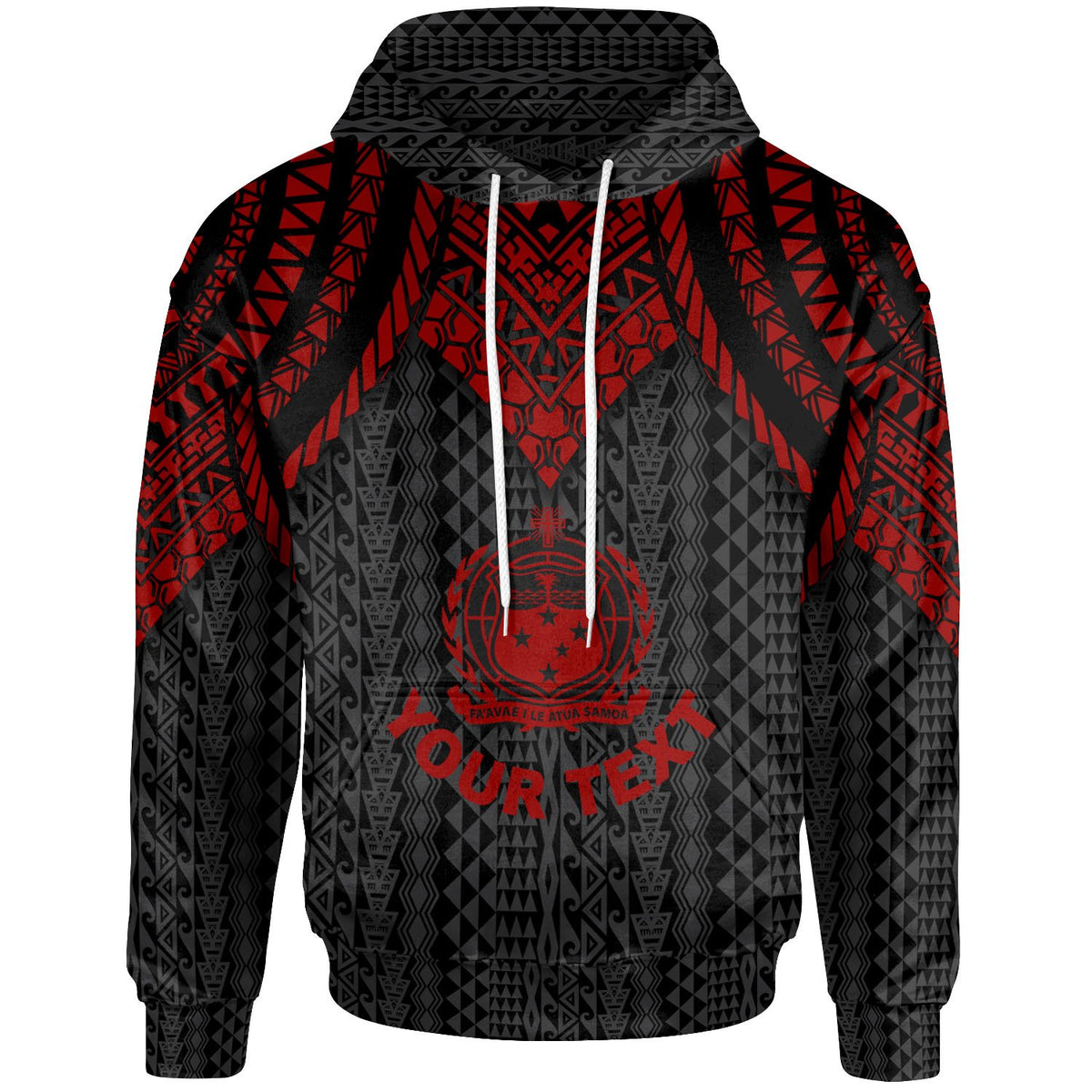 Samoa Custom Hoodie Polynesian Armor Style Red Unisex Red - Polynesian Pride