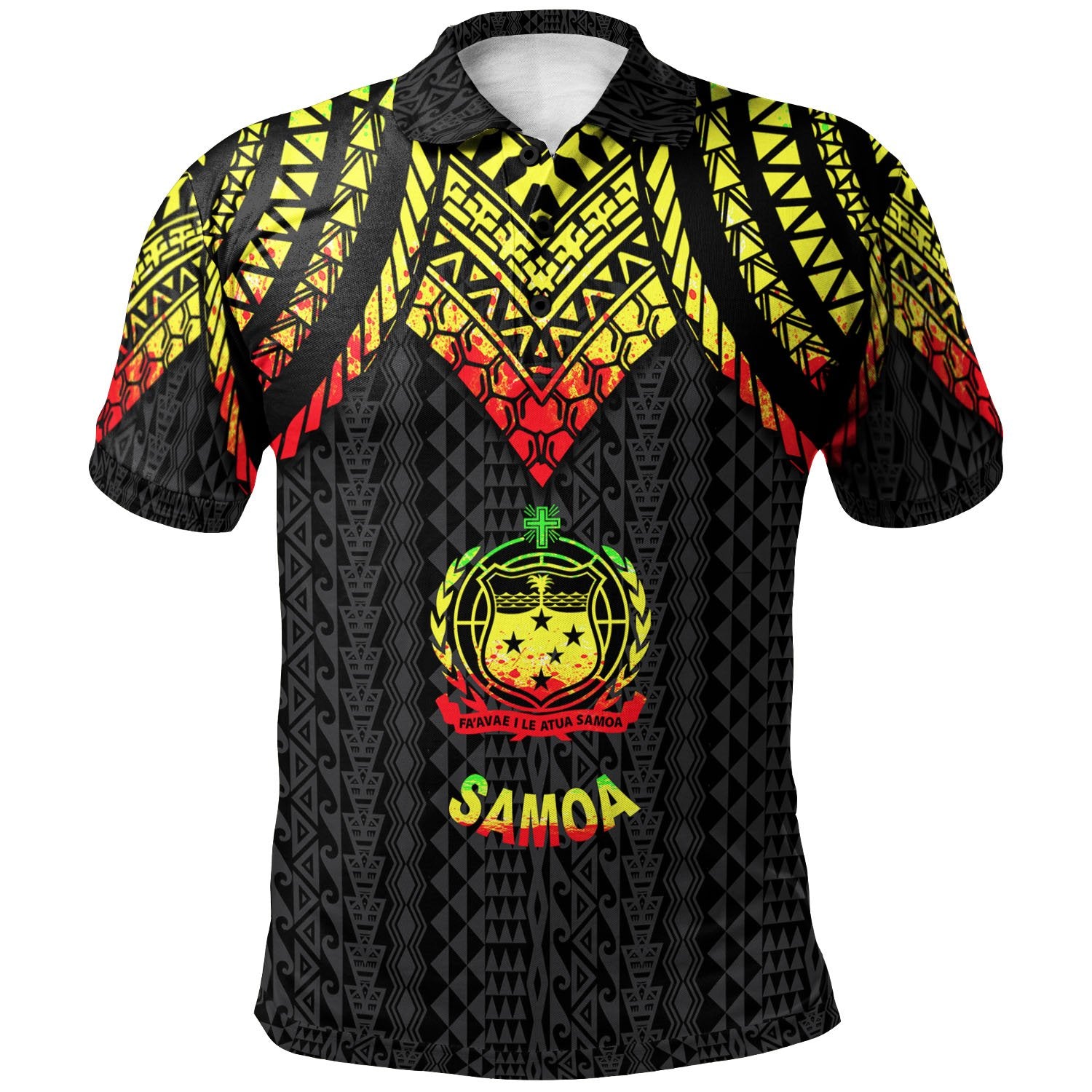 Samoa Polo Shirt Polynesian Armor Style Reagge Unisex Reggae - Polynesian Pride