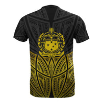 Samoa Polynesian Custom T Shirt Gold Pride Map And Seal - Polynesian Pride