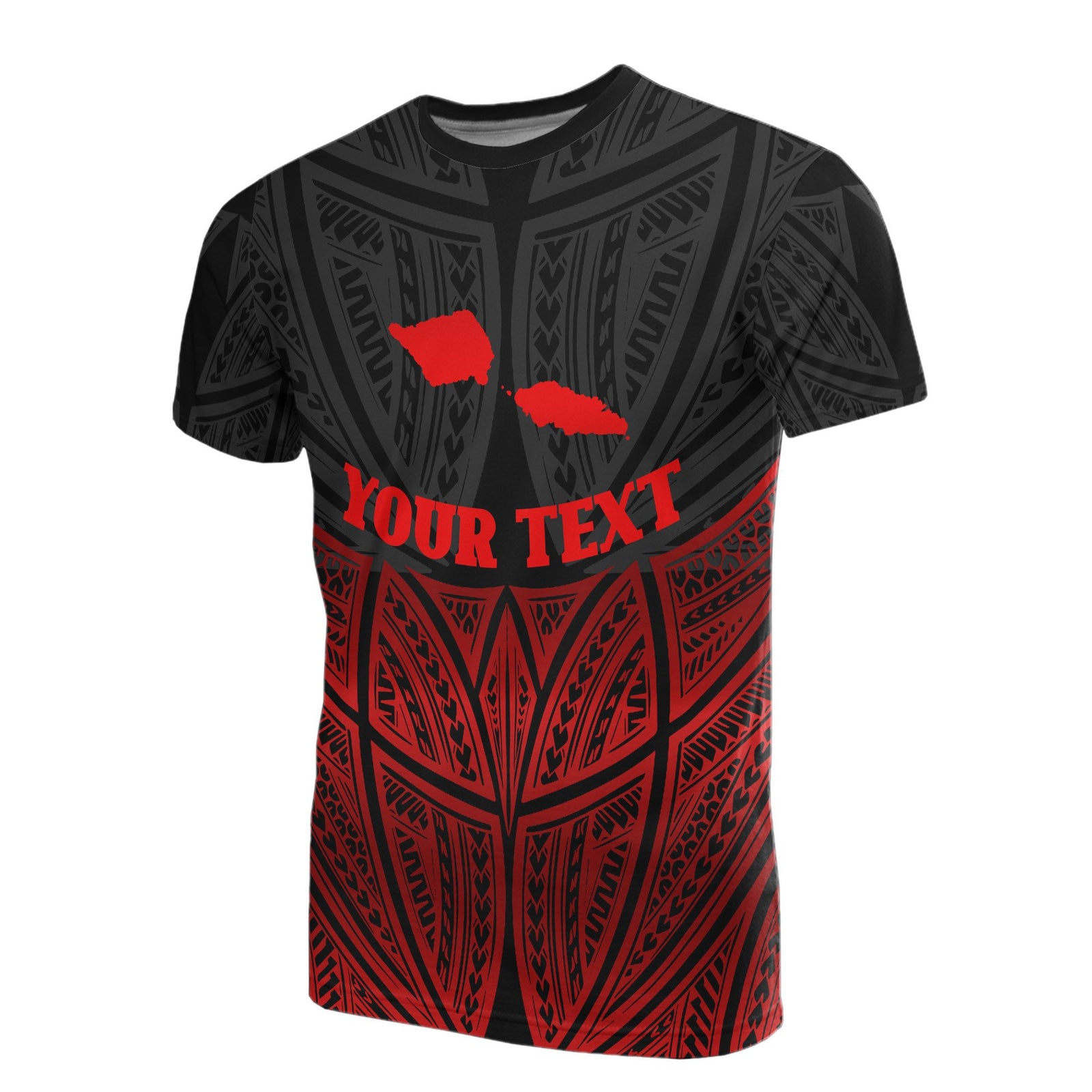 Samoa Polynesian Custom T Shirt Red Black Pride Map And Seal Unisex Red - Polynesian Pride
