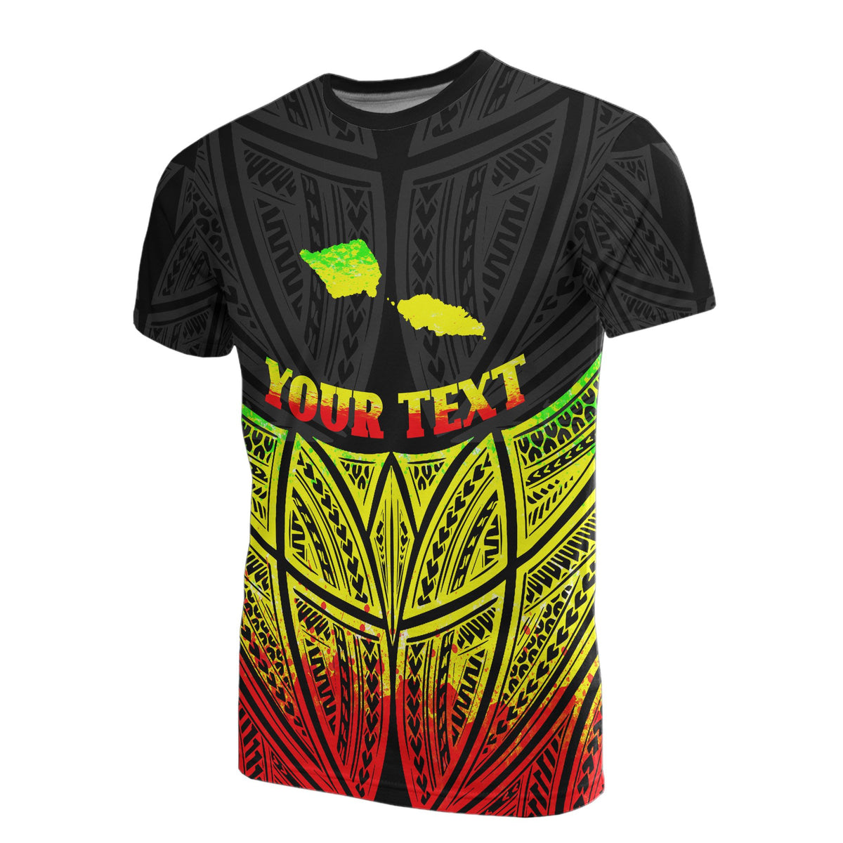 Samoa Polynesian Custom T Shirt Reggae Pride Map And Seal Unisex Reggae - Polynesian Pride