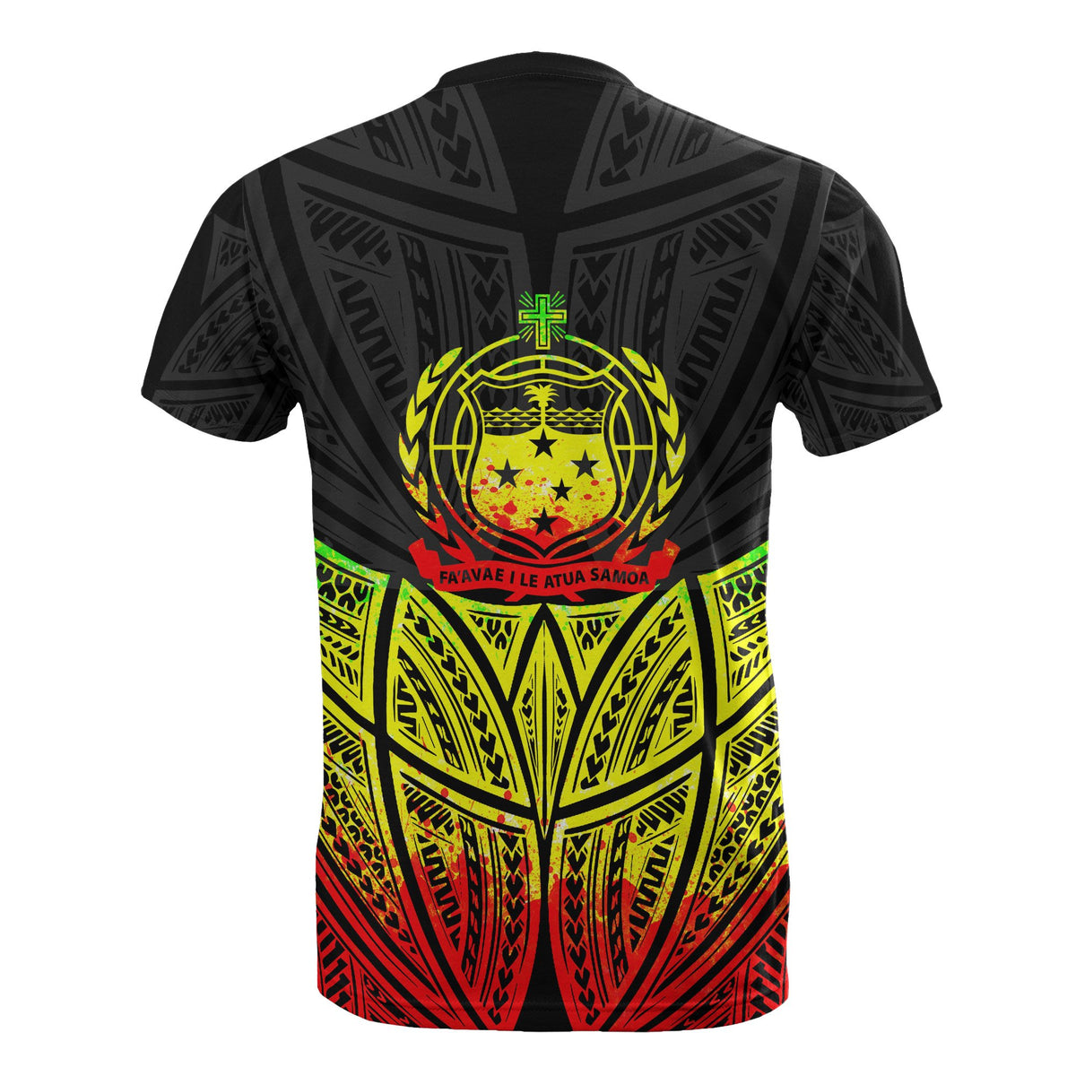 Samoa Polynesian Custom T Shirt Reggae Pride Map And Seal - Polynesian Pride