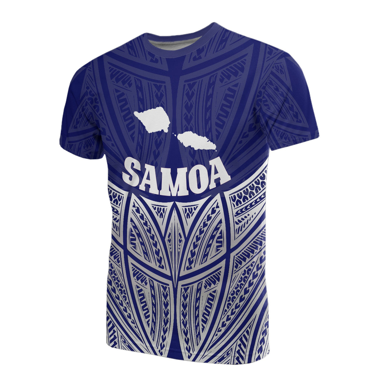 Samoa Polynesian T Shirt Blue Pride Map And Seal Unisex Blue - Polynesian Pride