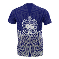 Samoa Polynesian T Shirt Blue Pride Map And Seal - Polynesian Pride