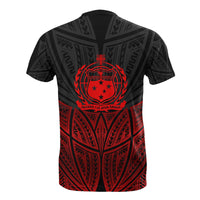 Samoa Polynesian T Shirt Red Black Pride Map And Seal - Polynesian Pride