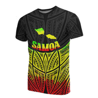 Samoa Polynesian T Shirt Reggae Pride Map And Seal Unisex Reggae - Polynesian Pride