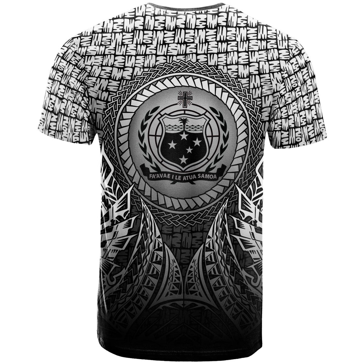 Samoa T Shirt Circle Pattern Black - Polynesian Pride