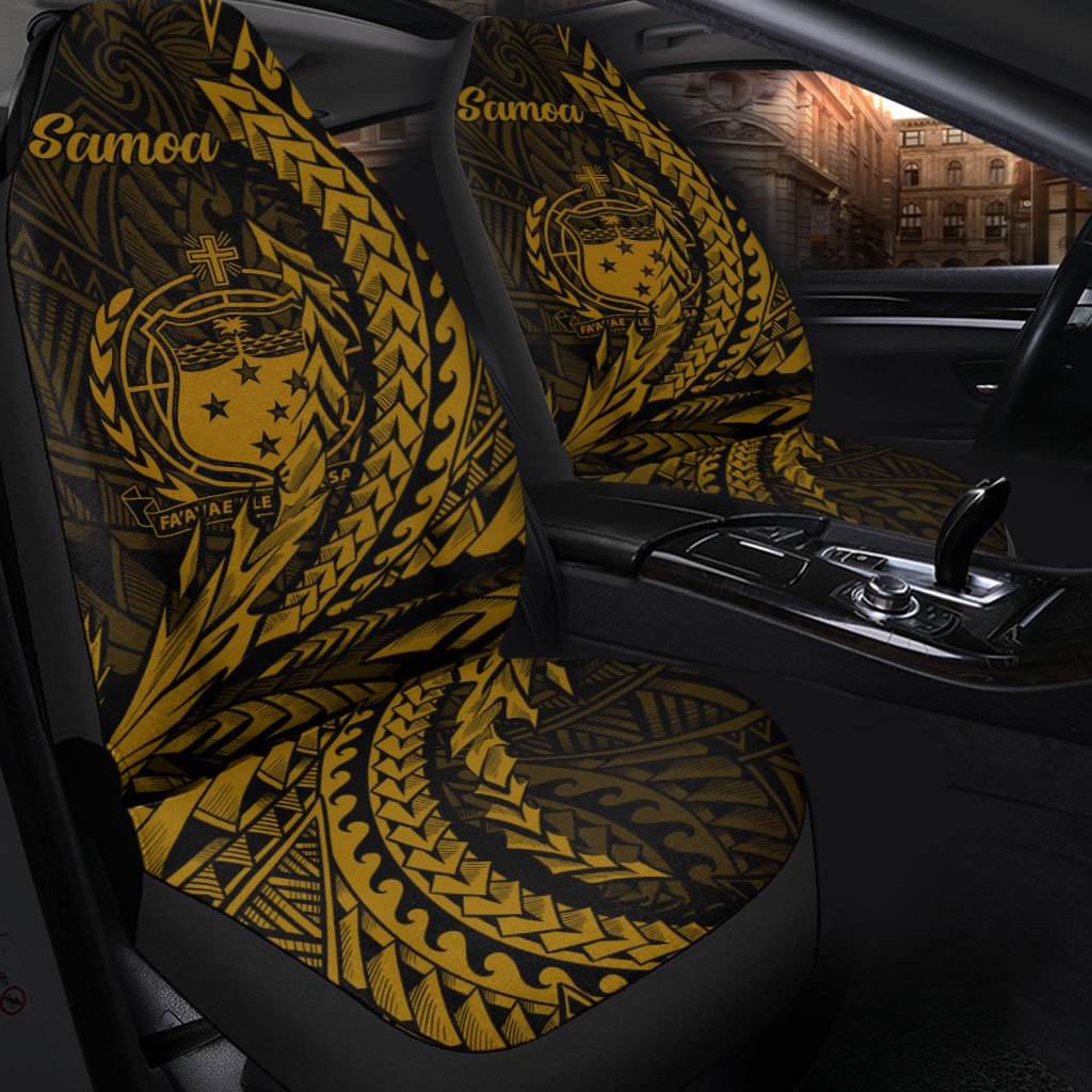 Samoa Car Seat Cover - Wings Style Universal Fit Black - Polynesian Pride